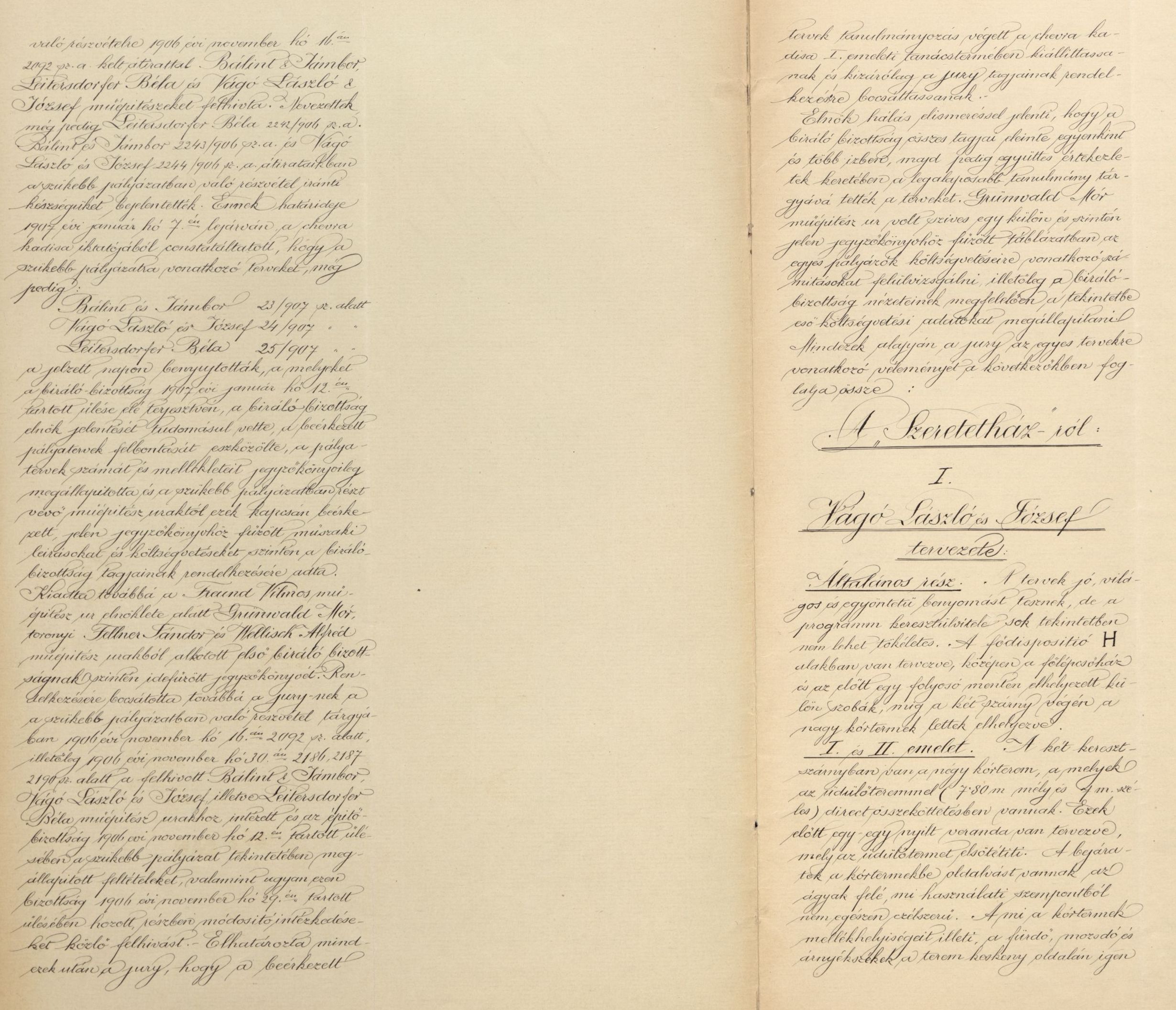 A Szeretetház és a Menedékház tervpályázata bíráló bizottságának ülésjegyzőkönyve, 1907. II. 18. 004_Magyar Zsidó Levéltár, a Pesti Chevra kadisa iratai
