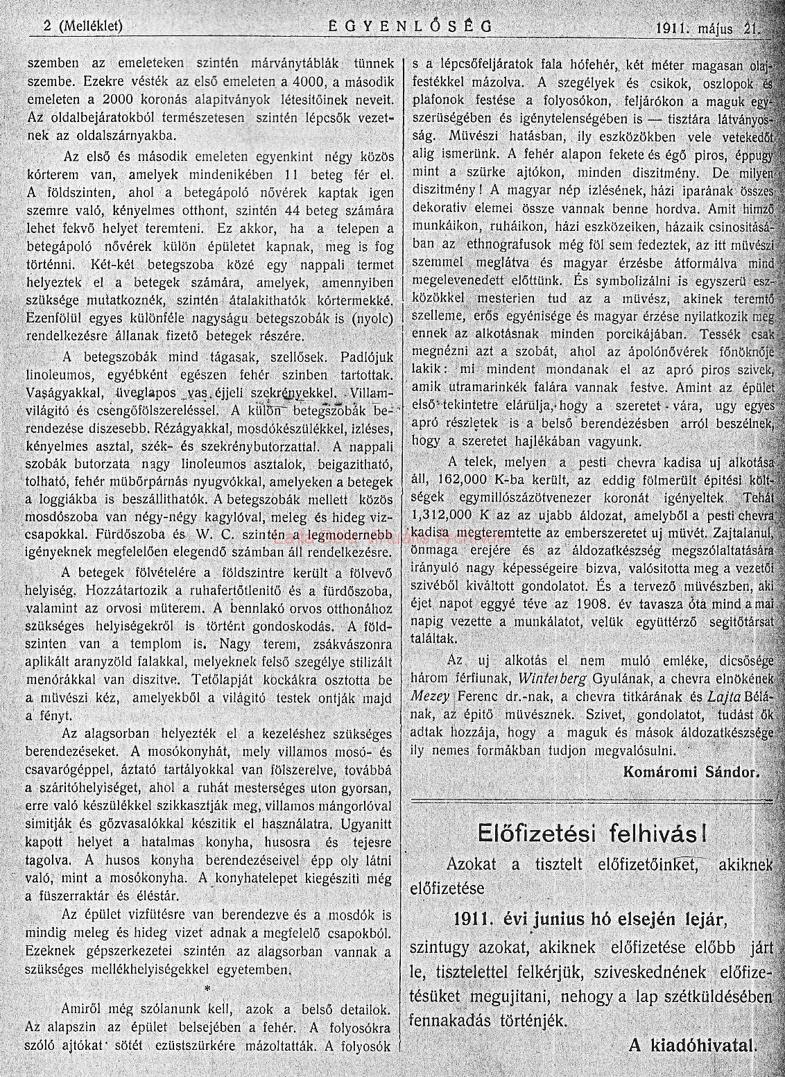 06_Egyenlőség, 1911. V. 21. Melléklet. 2. p.