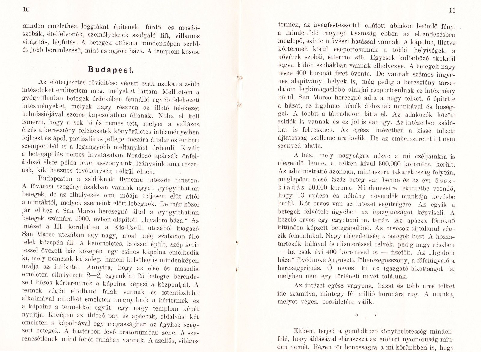 Mezey Ferenc: A Pesti Chevra Kadisa elöljáróságához benyújtott előterjesztés a létesítendő Betegek Otthona (Idült betegek hajléka) szervezése tárgyában. Budapest, 1906. 0009