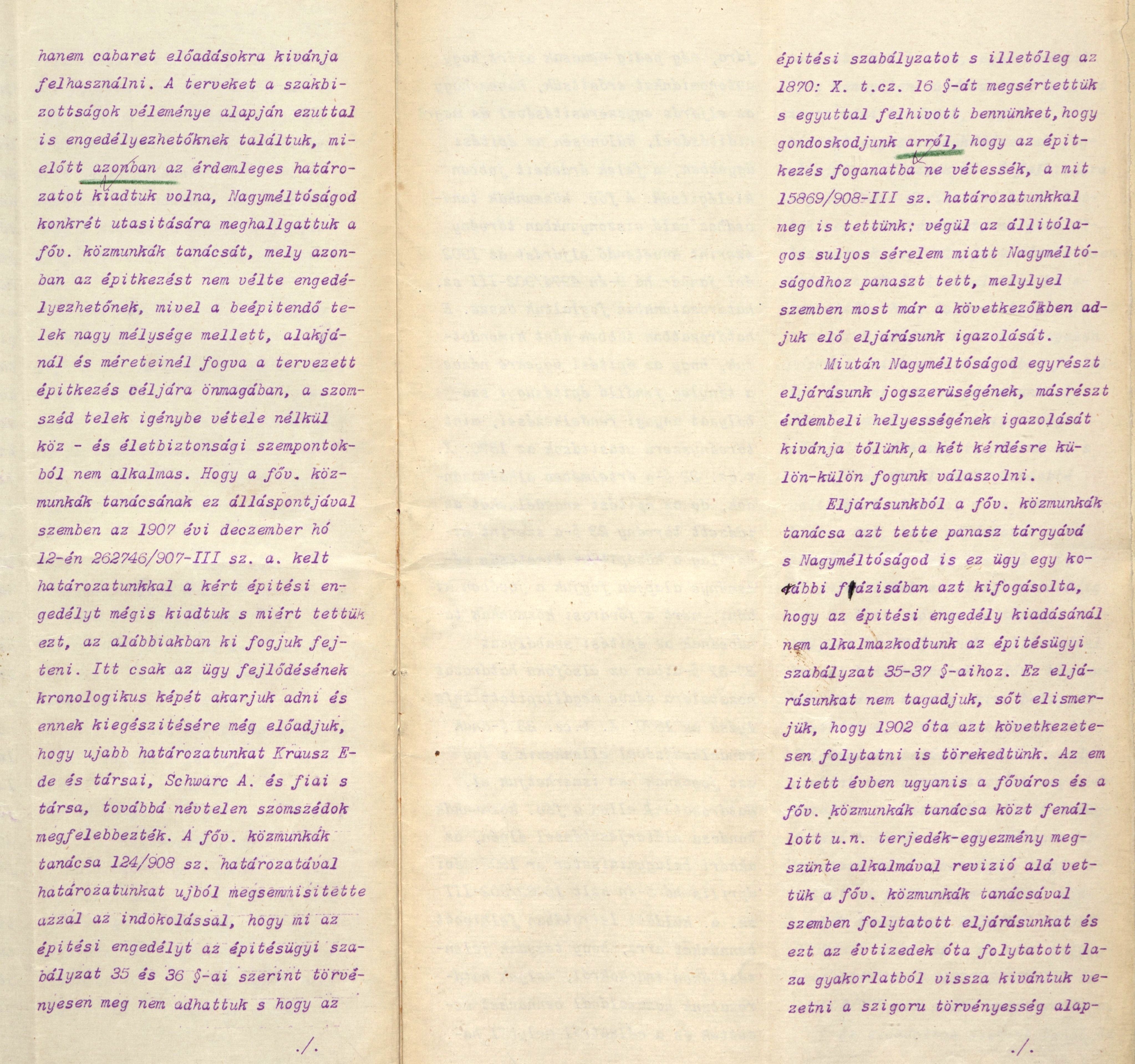 A főváros tanácsának felterjesztése a belügyminiszterhez (fogalmazta Harrer Ferenc), 1908. III. 12. 087_BFL_IV_1407_b III_2674_1907