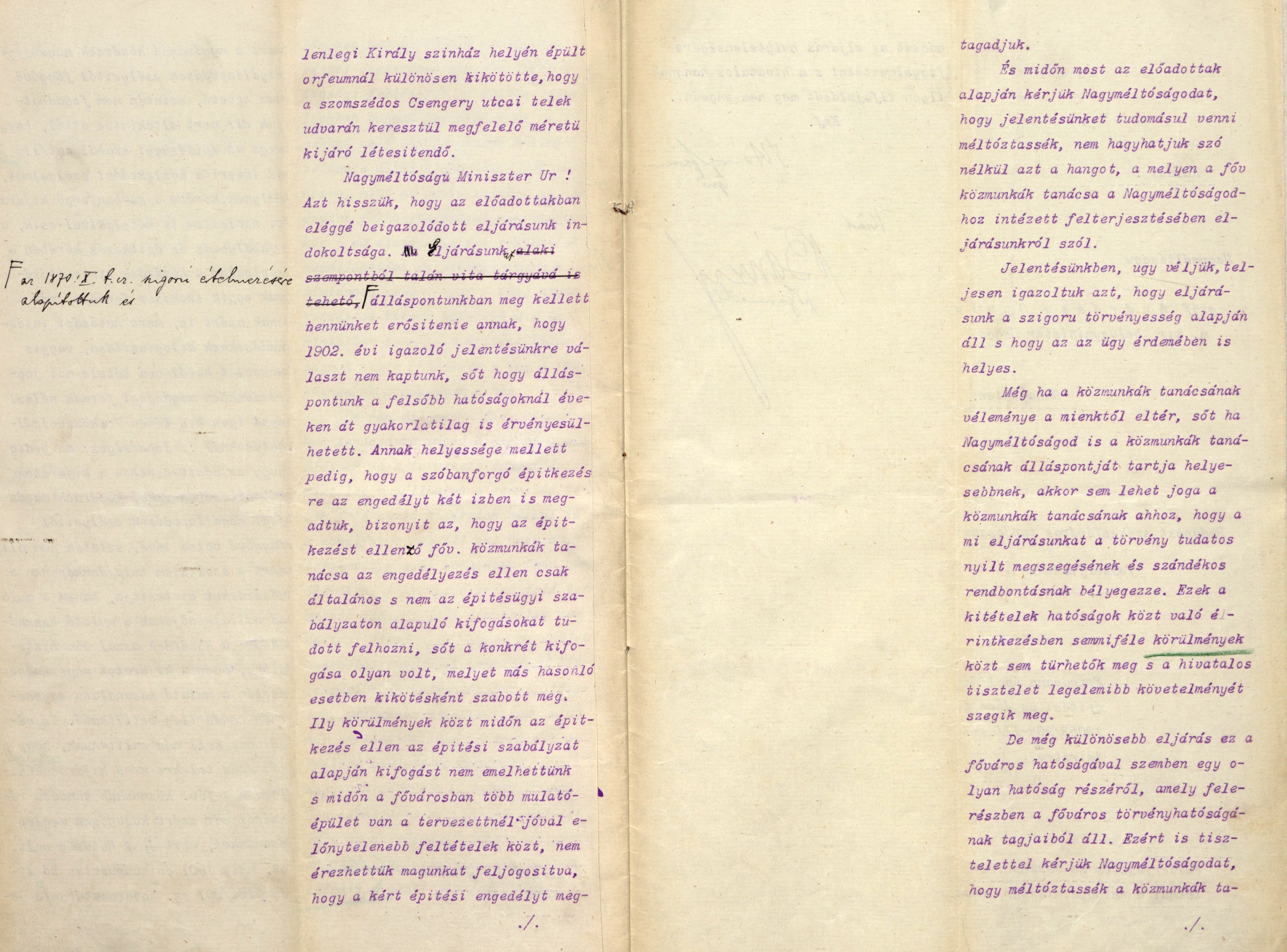 A főváros tanácsának felterjesztése a belügyminiszterhez (fogalmazta Harrer Ferenc), 1908. III. 12. 091_BFL_IV_1407_b III_2674_1907