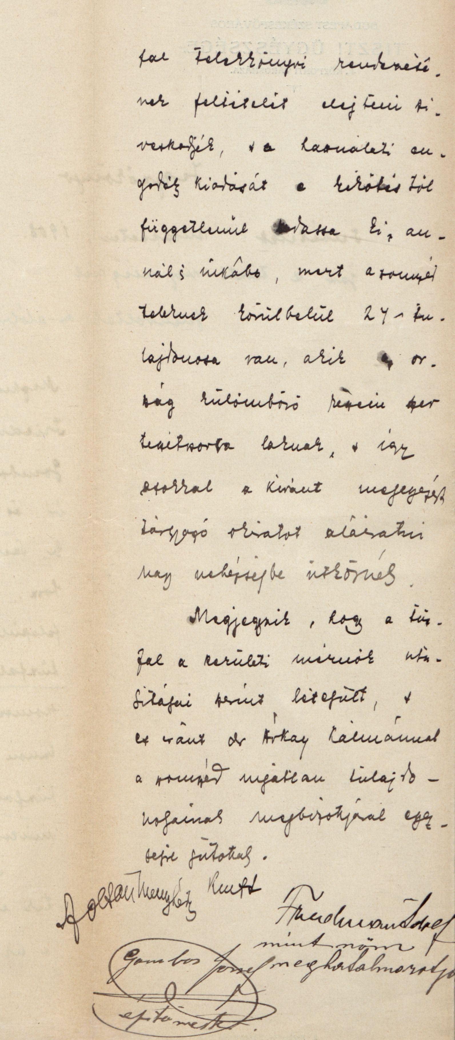 Friedmann Adolf és Gombos József által a fővárosi tiszti ügyészségen tett nyilatkozat, 1908. XI. 25. 102_BFL_IV_1407_b III_2674_1907