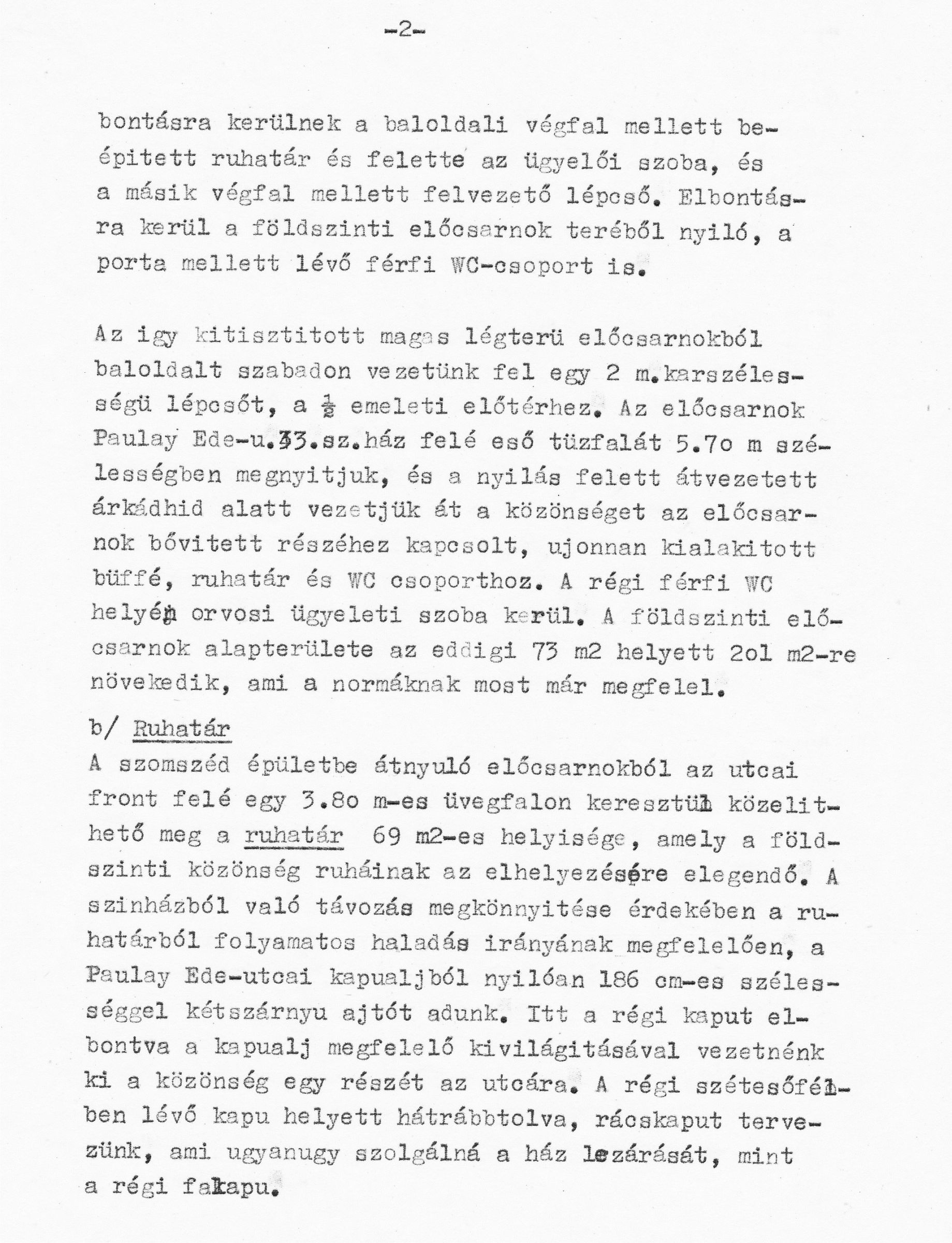 P. Mueller Éva (KÖZTI): A Thália Színház előcsarnoka bővítésének terve, építészeti műleírás, 1964. 0091_BFL_XV_17_e_306_BMF_iratai