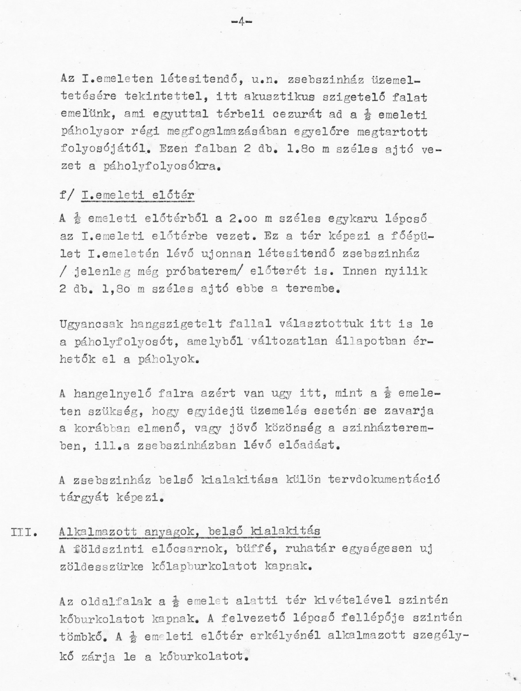 P. Mueller Éva (KÖZTI): A Thália Színház előcsarnoka bővítésének terve, építészeti műleírás, 1964. 0093_BFL_XV_17_e_306_BMF_iratai