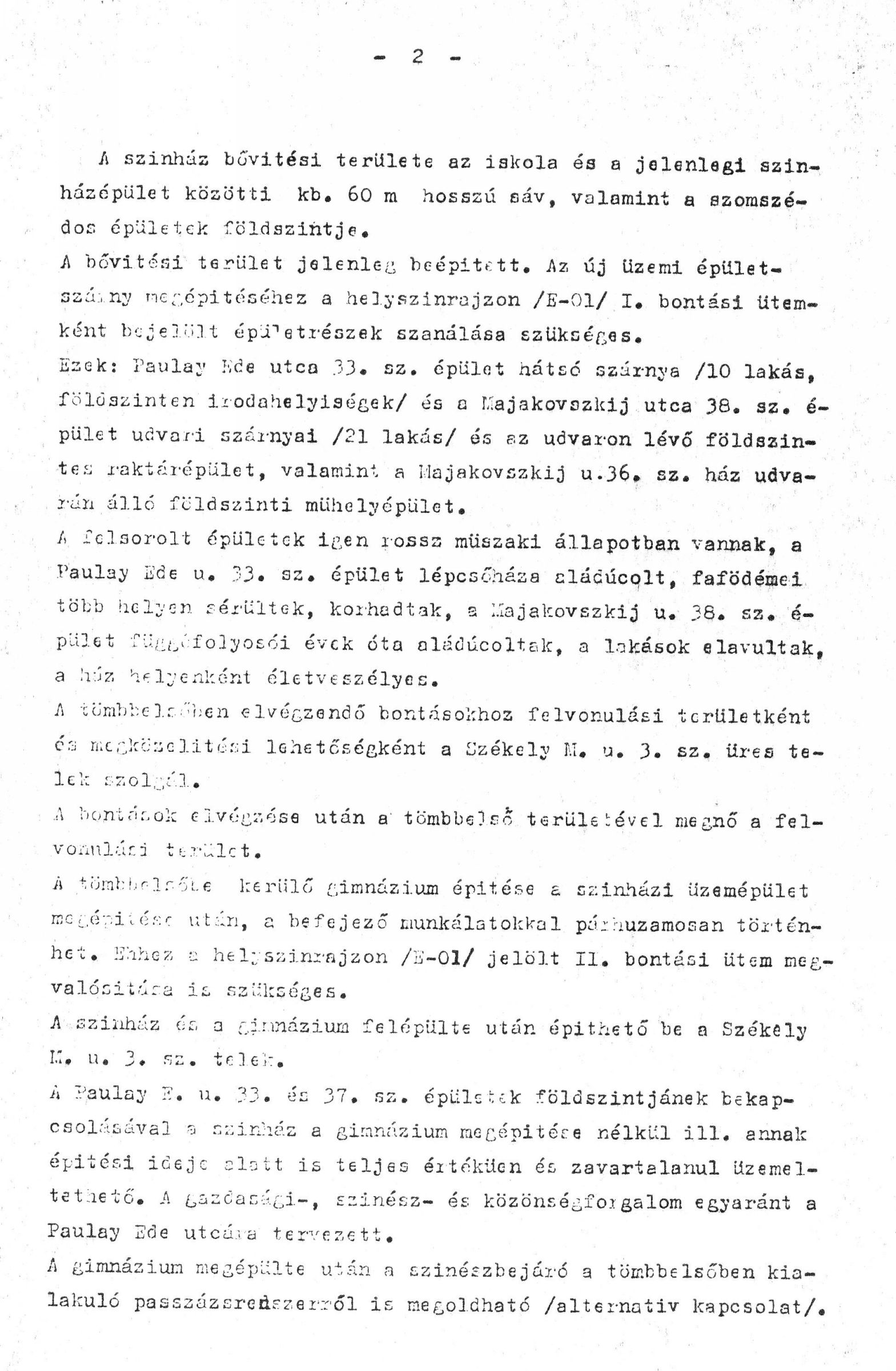 Kőnig Tamás - Wagner Péter (IPARTERV H Iroda): Az Budapesti Gyermekszínház újjáépítésének ajánlati terve, építészeti műleírás, 1983. XII. 01432_BFL_XV_17_e_306_BMF_iratai