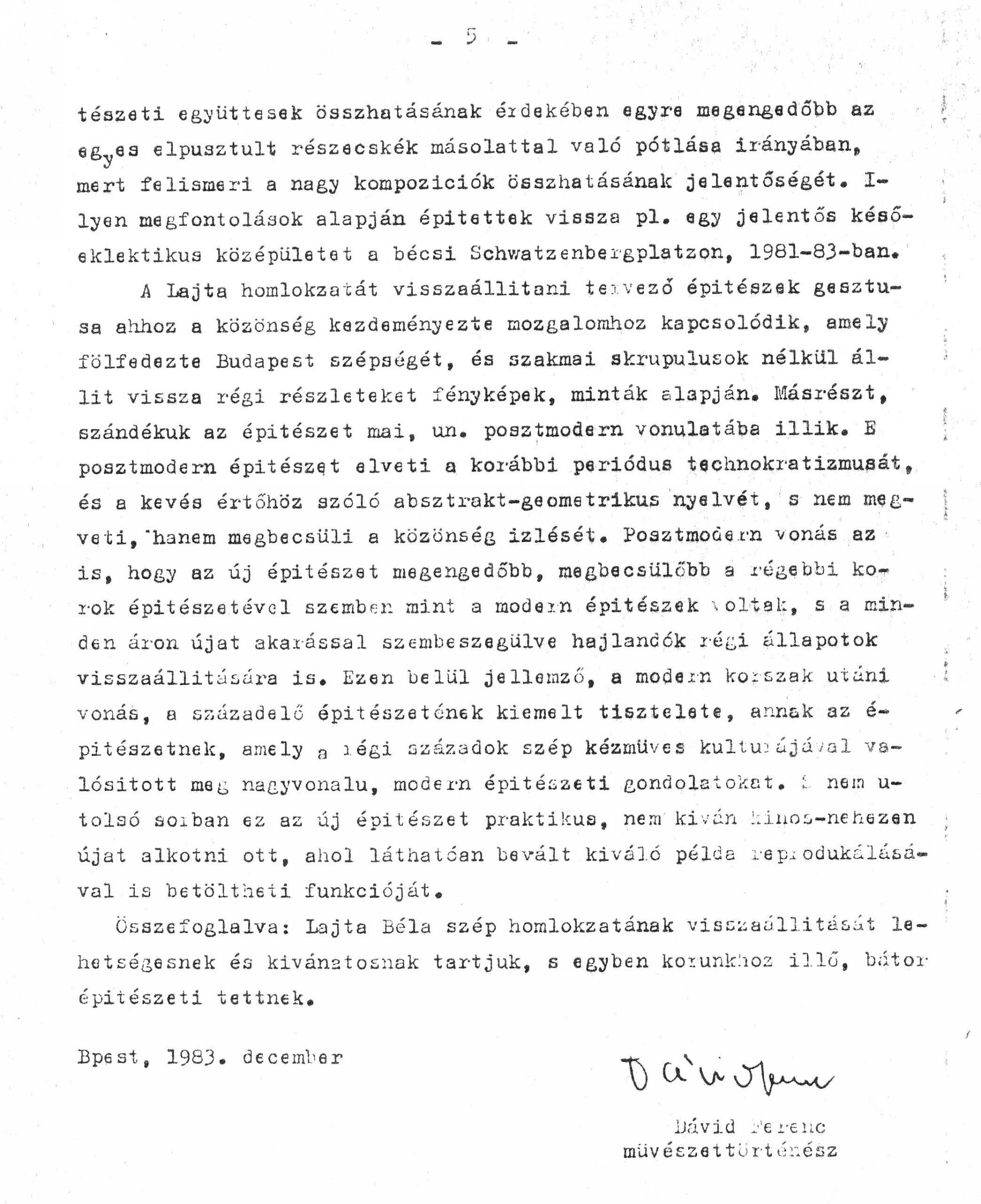 Dávid Ferenc: Művészettörténeti tanulmány a Budapesti Gyermekszínház homlokzata helyreállításához, 1983. XII. 0149_BFL_XV_17_e_306_BMF_iratai