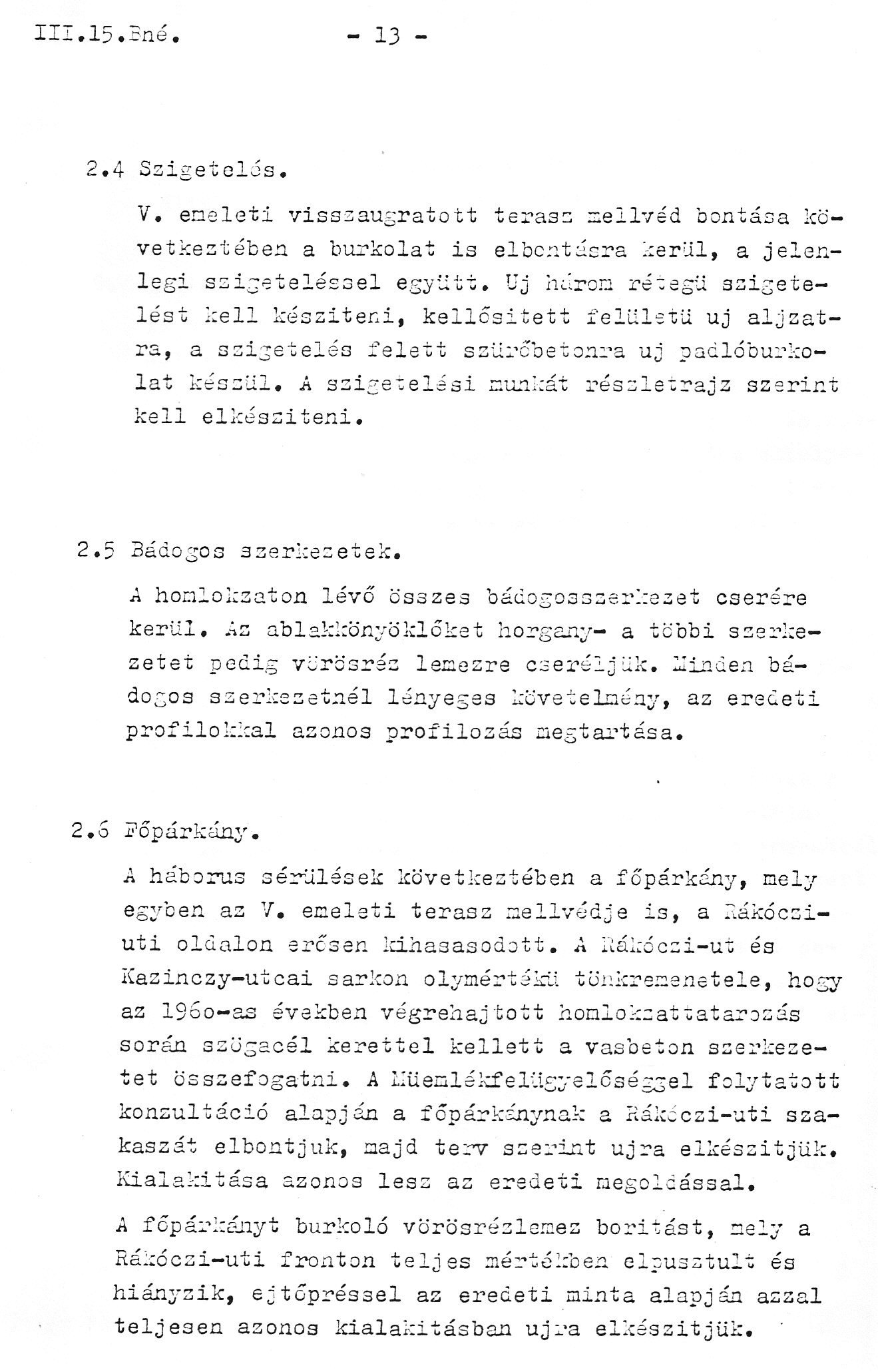 Fehér András: Engedélyezési tervdokumentáció az épület homlokzat-rekonstrukciós munkáiról, 1979. III. (részlet) 33_BFL_XV_17_e_306_VII_Rakoczi_ut_18_0004