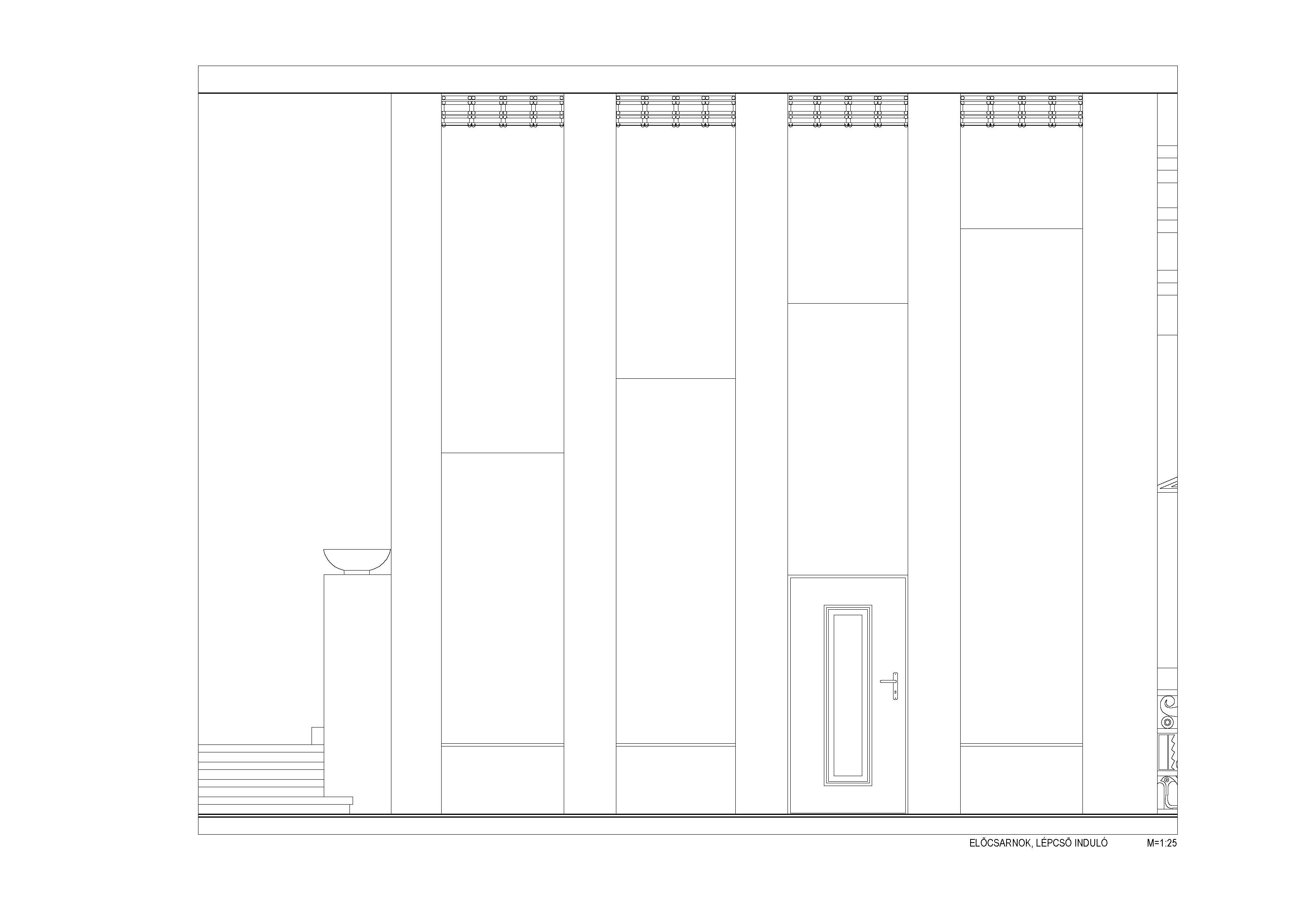The main staircase in the ground floor entrance hall. Measured drawing, 2010. 021a_Lenzsér és Társa Építészeti és Mérnöki Kft._20