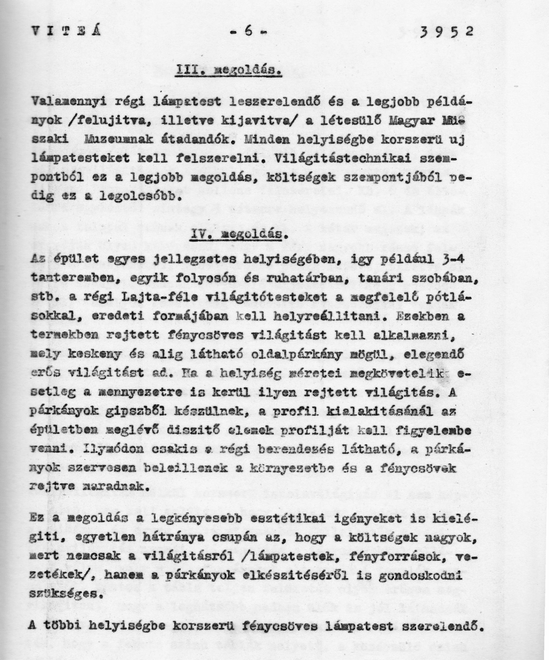 Világítástechnikai Állomás: Tanulmányterv az iskola világítási berendezéseinek korszerűsítéséhez, 1963. (részlet) 06_BFL_XV_17_e_306_VIII_Vas_utca_9-11_0007