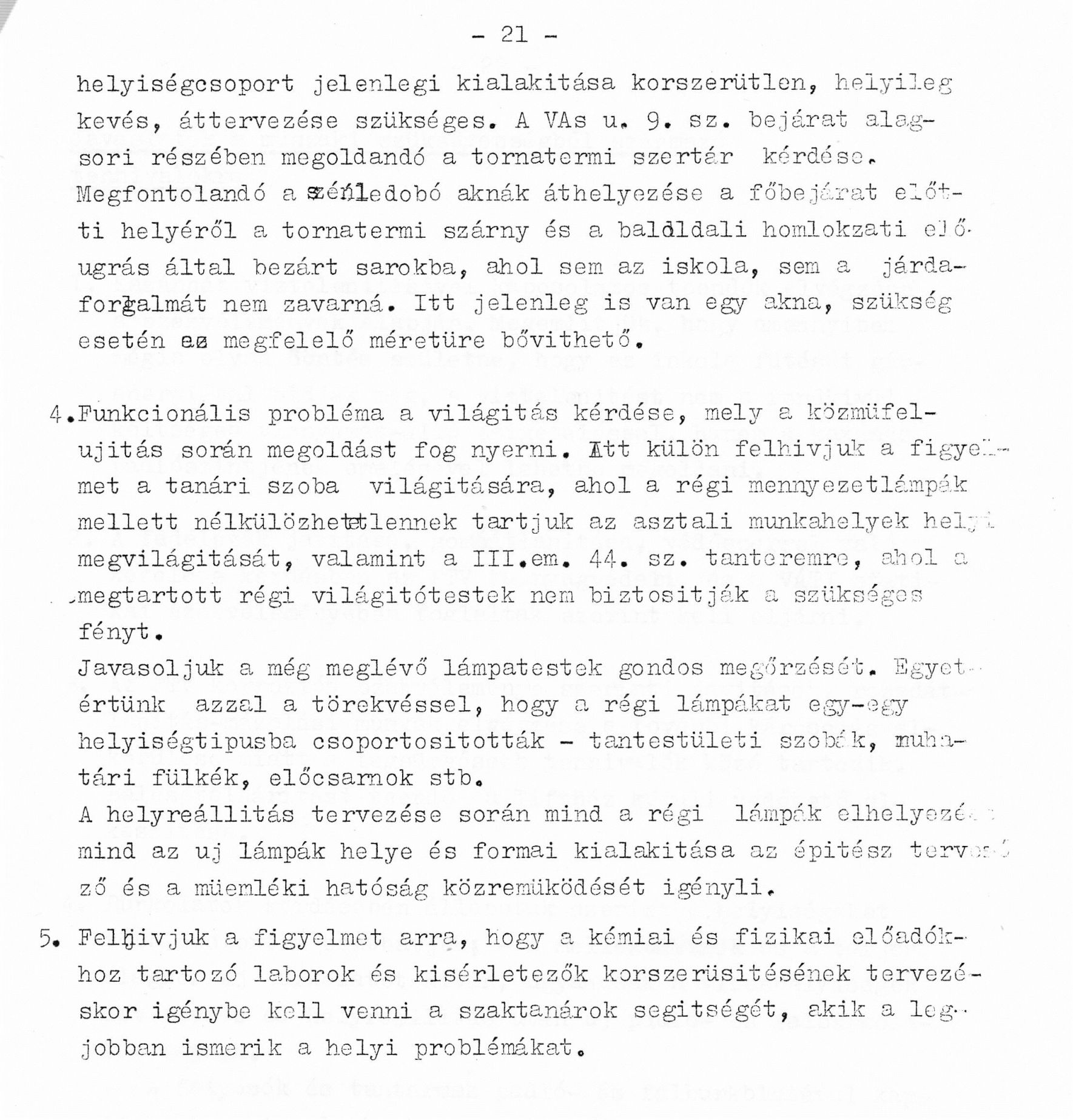 Cser Károlyné (VÁTI): Építészeti szakvélemény az iskola felújításával kapcsolatban, 1980. XII. (részlet) 35_BFL_XV_17_e_306_VIII_Vas_utca_9-11_0036