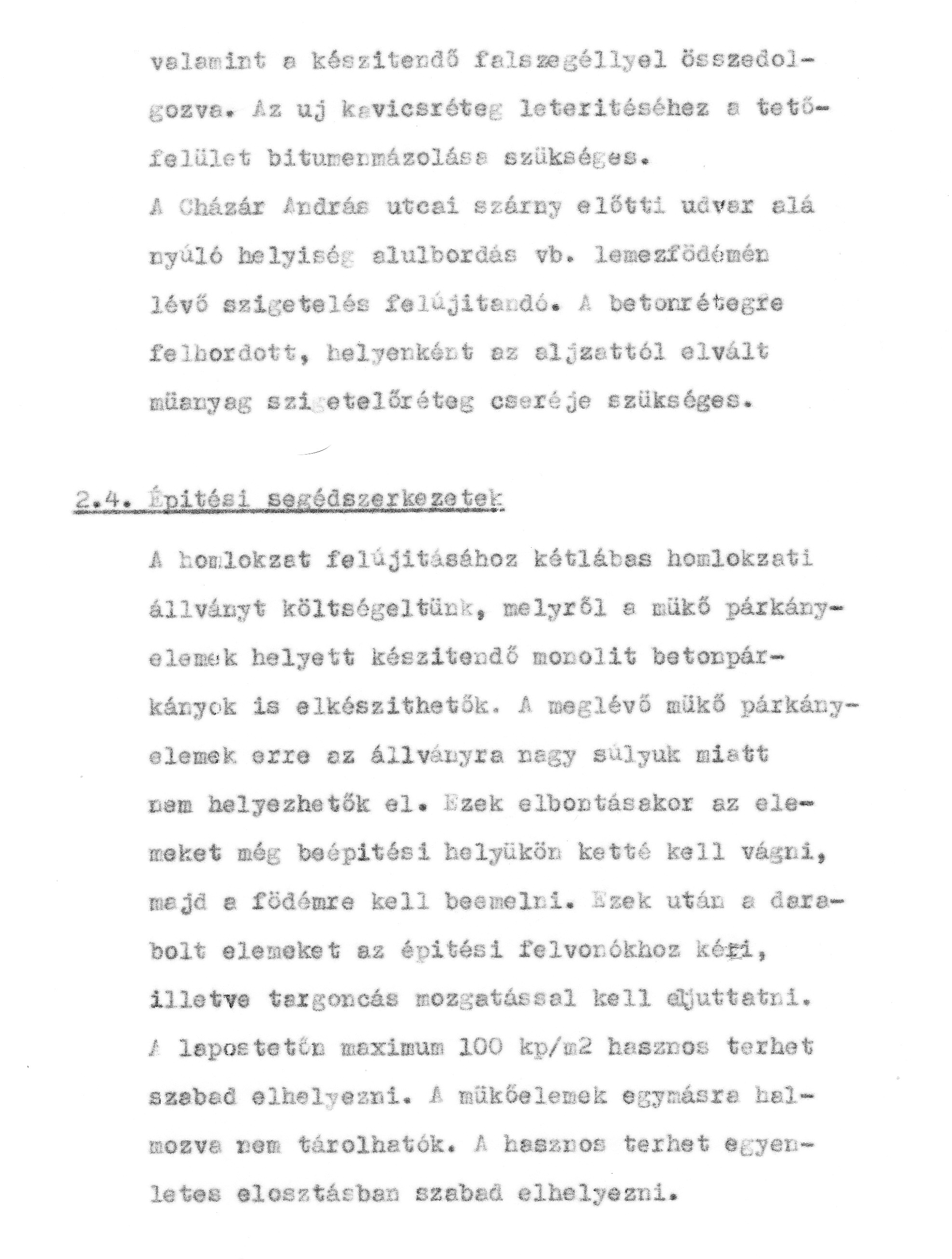 Jedovszky Éva (FIMÜV): A tervezett homlokzat-helyreállítás műszaki leírása, 1980. VI. BFL_XV_17_e_306 A Fővárosi Műemléki Felügyelőség iratai