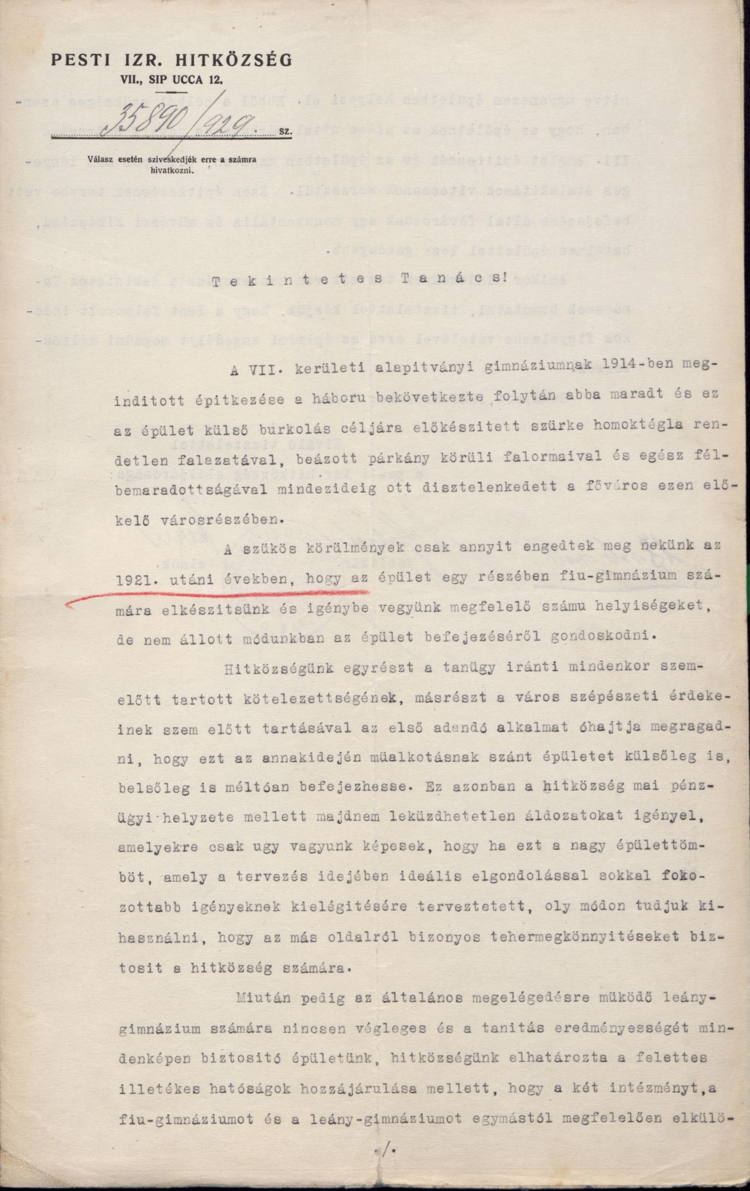 Az emeletráépítési és átépítési munkák engedélykérelme, 1929. XII. 6. 01_BFL_IV_1409_c III_8295_1929