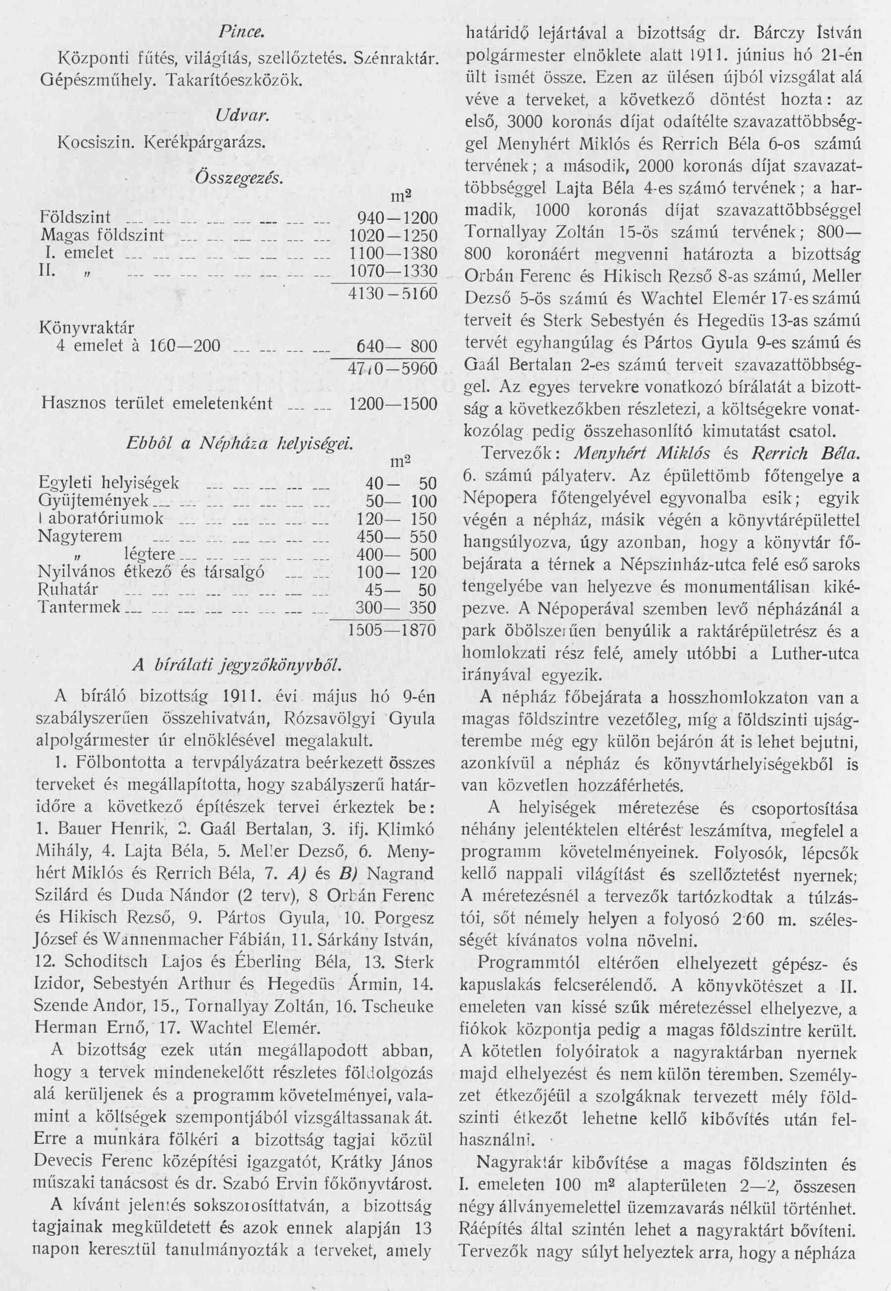 A községi nyilvános könyvtár és közművelődési intézet tervpályázata. Építési program és a bírálati jegyzőkönyv részletei. 00_Magyar Építőművészet, 1911. 8. sz. 2. p.