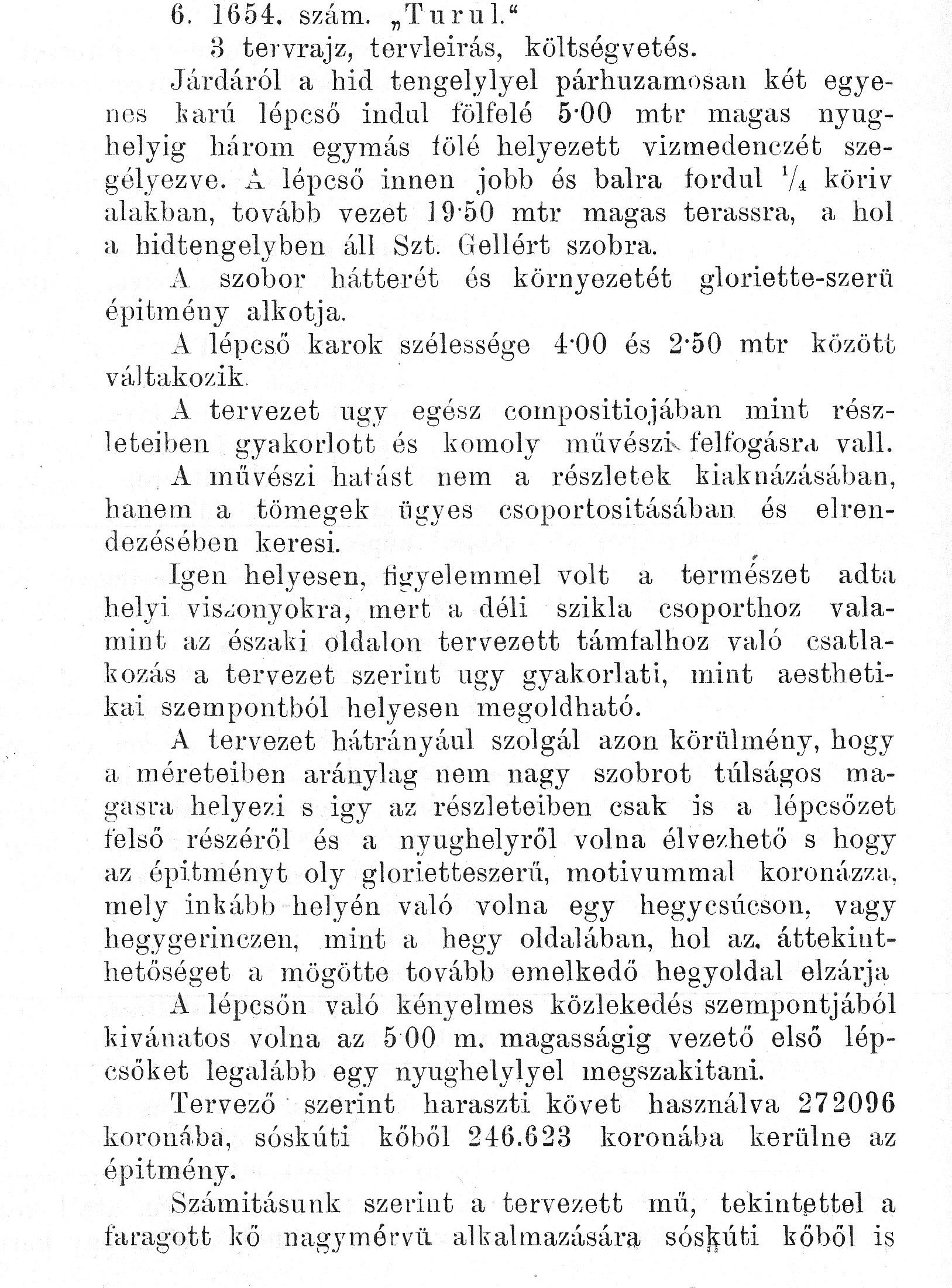 A Fővárosi Közmunkák Tanácsának hivatalos jelentése 1900. évi működéséről. A Szent Gellért szobor környékének rendezése. BFL II.1.a