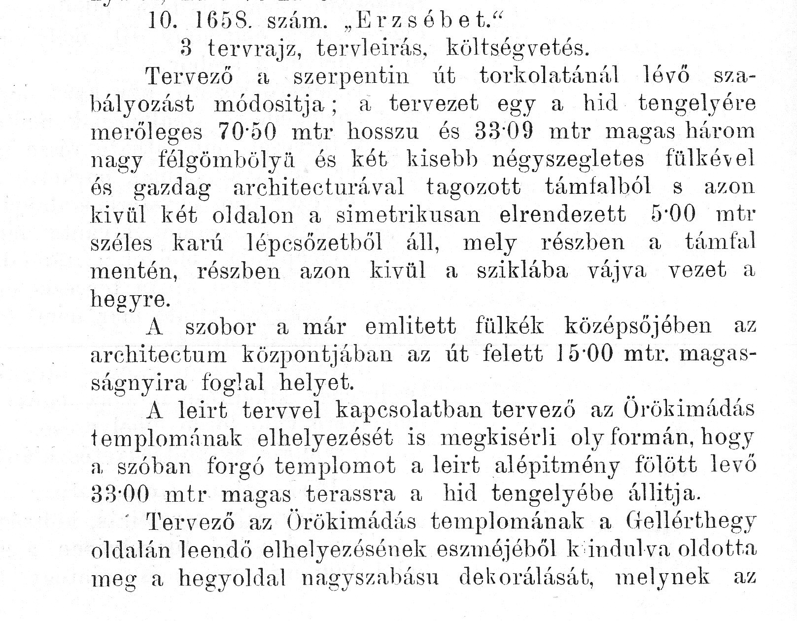 A Fővárosi Közmunkák Tanácsának hivatalos jelentése 1900. évi működéséről. A Szent Gellért szobor környékének rendezése. BFL II.1.a