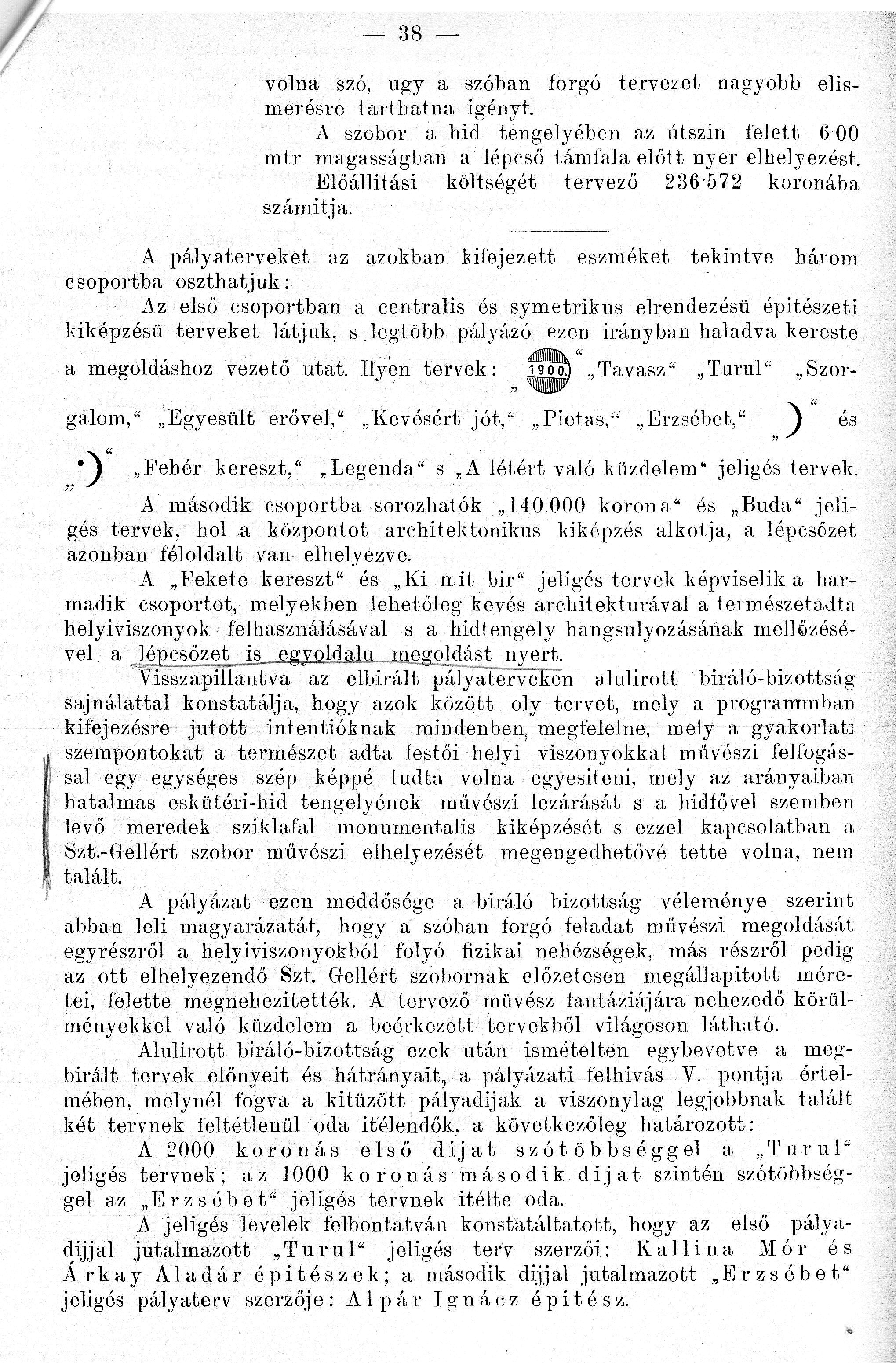 A Fővárosi Közmunkák Tanácsának hivatalos jelentése 1900. évi működéséről. A Szent Gellért szobor környékének rendezése. BFL II.1.a