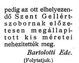 Bartolotti Ede: Szent Gellért szobrának elhelyezése. 10_Építő Ipar, 1901. VI. 9. 124. p.