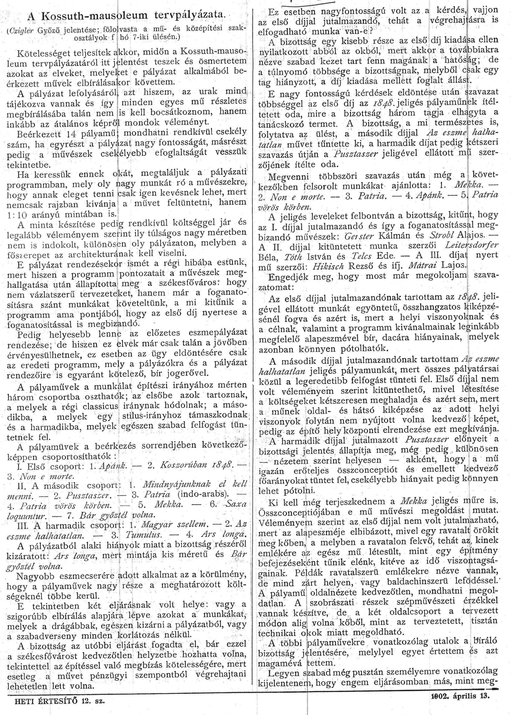 05_A Magyar Mérnök- és Építész-Egylet Heti Értesítője, 1902. IV. 13. 131. p. 