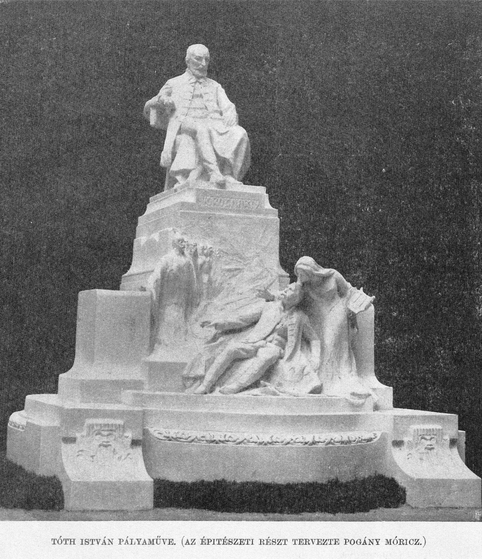 Second competition, entry by sculptor István Tóth and architect Móric Pogány, photo of the model. 07_Vasárnapi Újság, 1903. II. 8. 84. p.