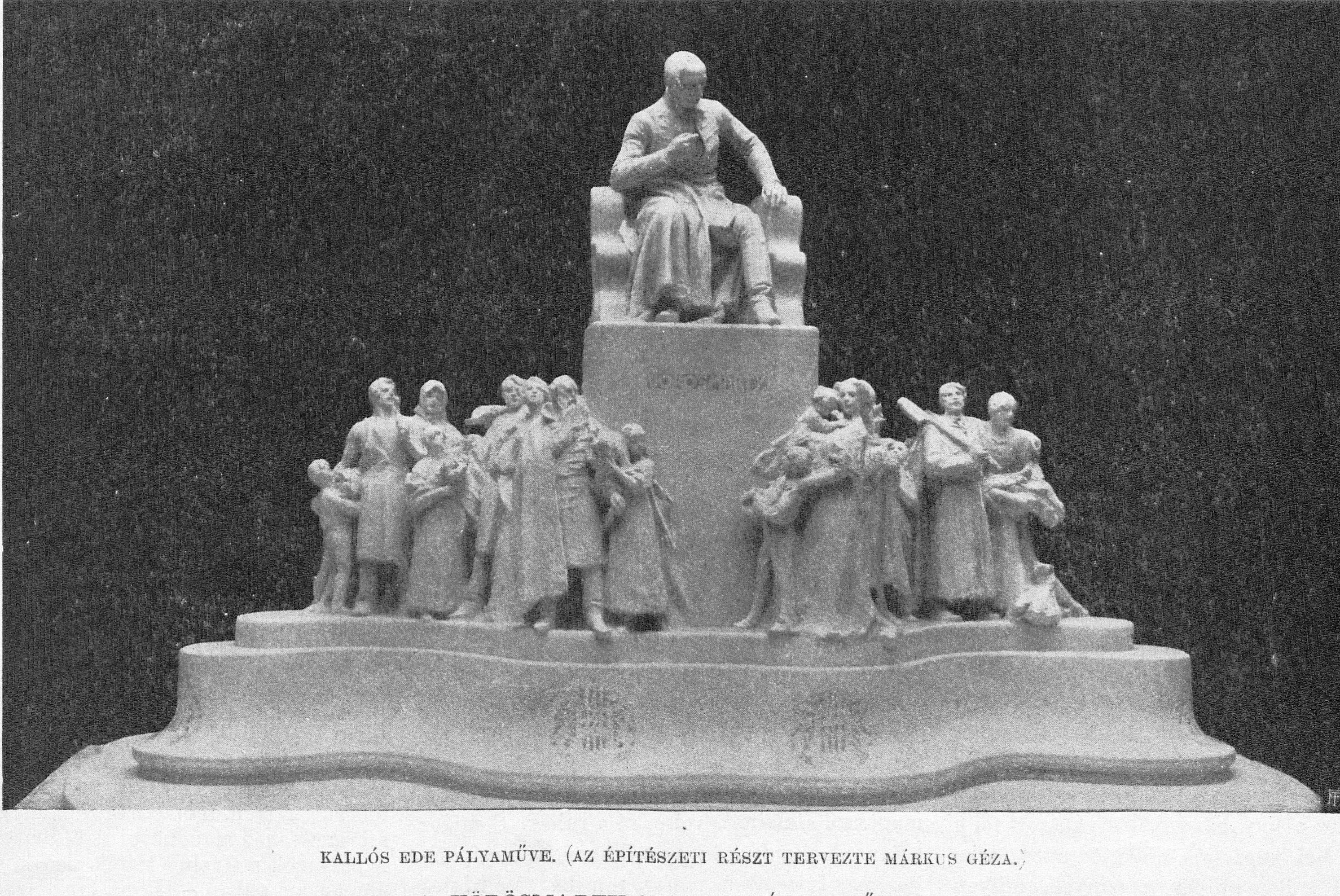 Second competition, entry by sculptor Ede Kallós and architect Géza Márkus, photo of the model. 09_Vasárnapi Újság, 1903. II. 8. 85. p.