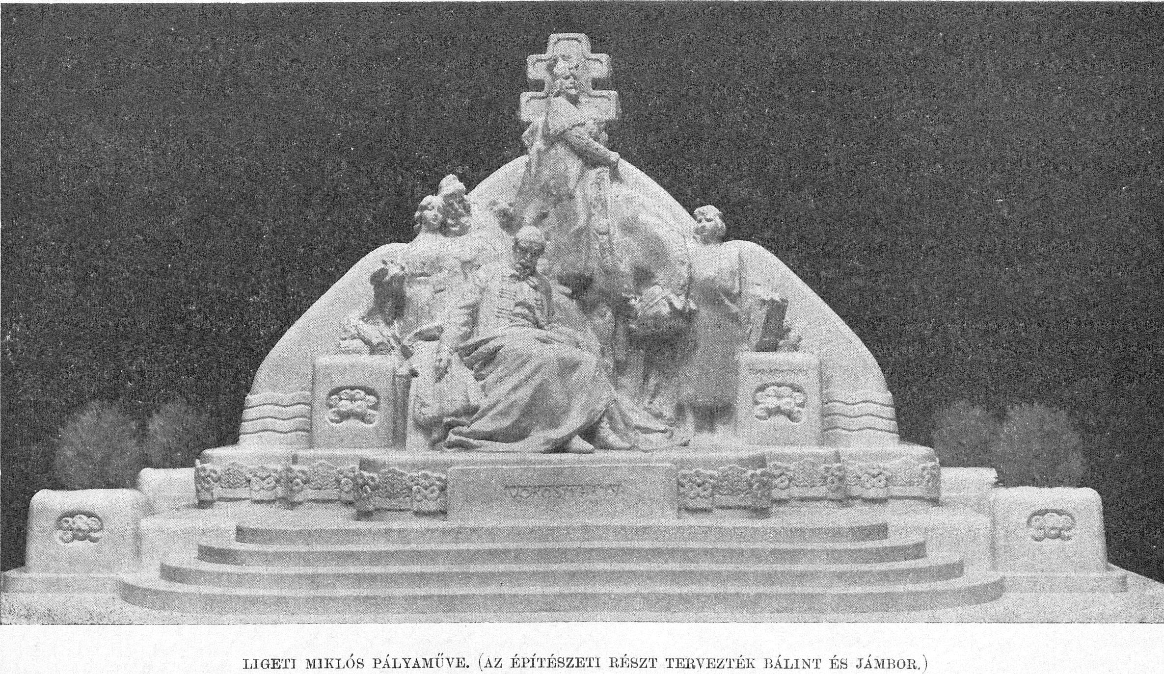 Second competition, entry by sculptor Miklós Ligeti and architects Zoltán Bálint - Lajos Jámbor, photo of the model. 10_Vasárnapi Újság, 1903. II. 8. 85. p.
