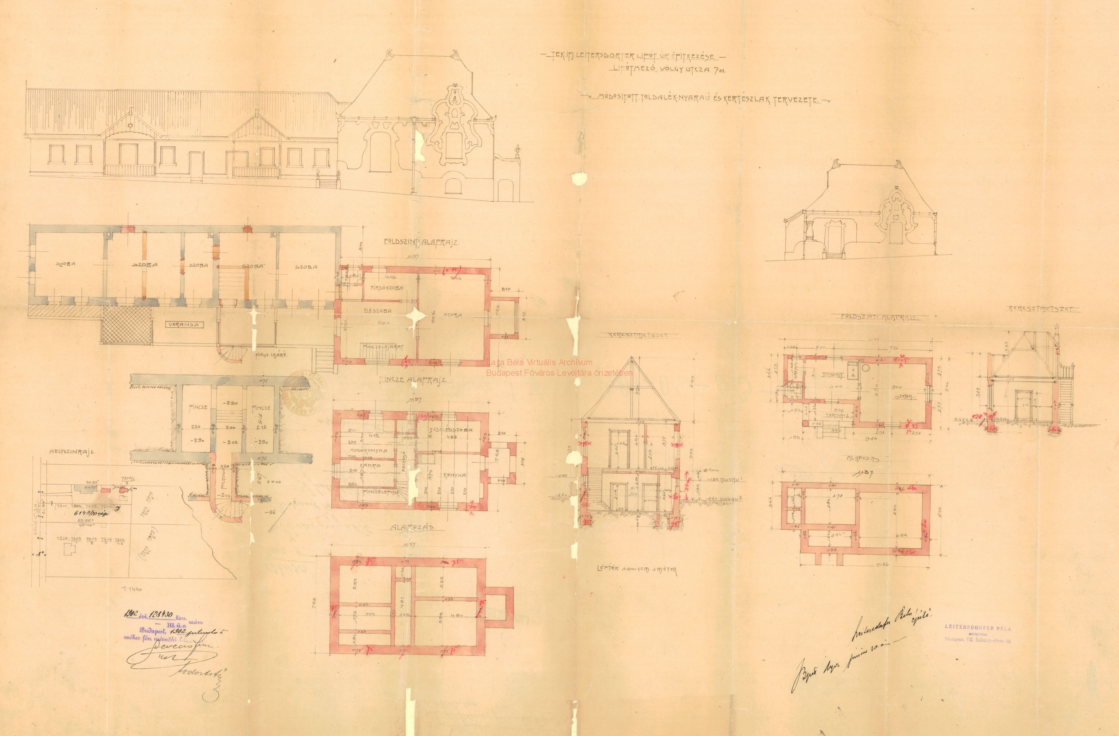 Plans of the holiday house and the gardener\'s lodge, 30.06.1902 BFL_XV_17_d_329_11466_2_3