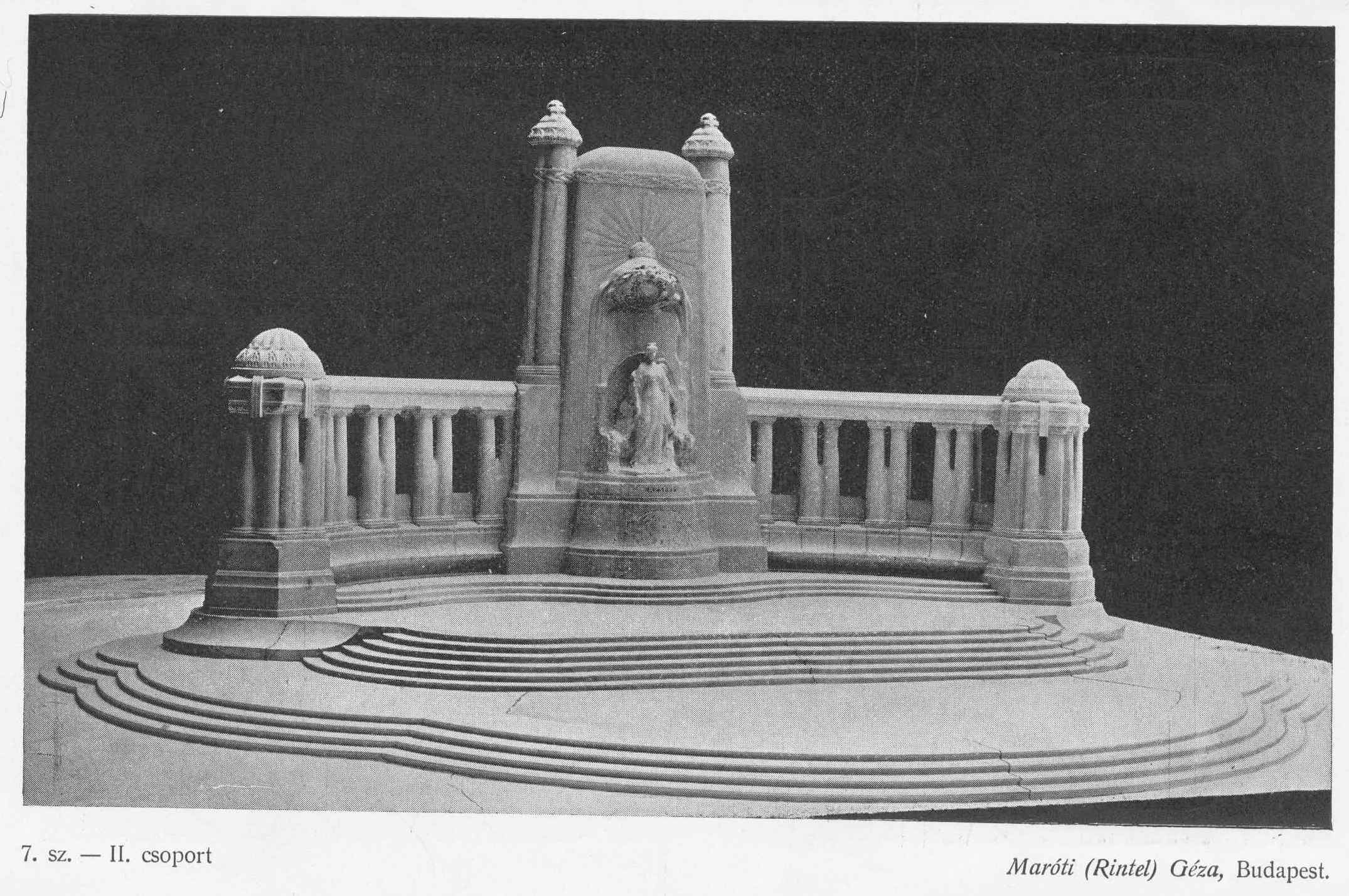 Competition entry by Géza Maróti, photo of the architectural model. Magyar Pályázatok, 1903/6. 25. p.