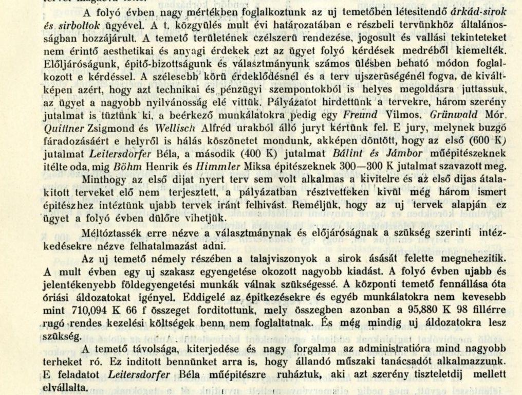 A Pesti Chevra Kadisa elöljáróságának jelentése és kezelési kimutatása az 1903-iki közigazgatási évről. Budapest, 1904. Fővárosi Szabó Ervin Könyvtár, Budapest Gyűjtemény, ltsz.: Bq 062/48