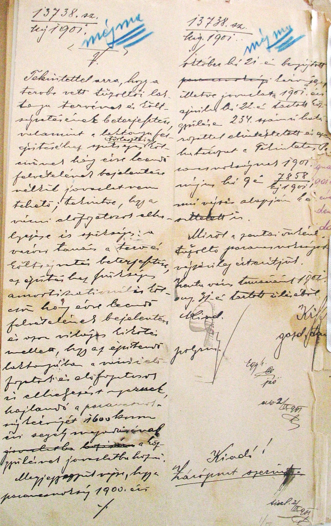 A városi tanács 1901. VIII. 31-i üléséről felvett jegyzőkönyv kivonata. 011_ZTL F.003.1 - Zentai Történelmi Levéltár. Az Önkéntes Tűzoltó Testületre vonatkozó zentai városi tanácsi iratok gyűjteménye