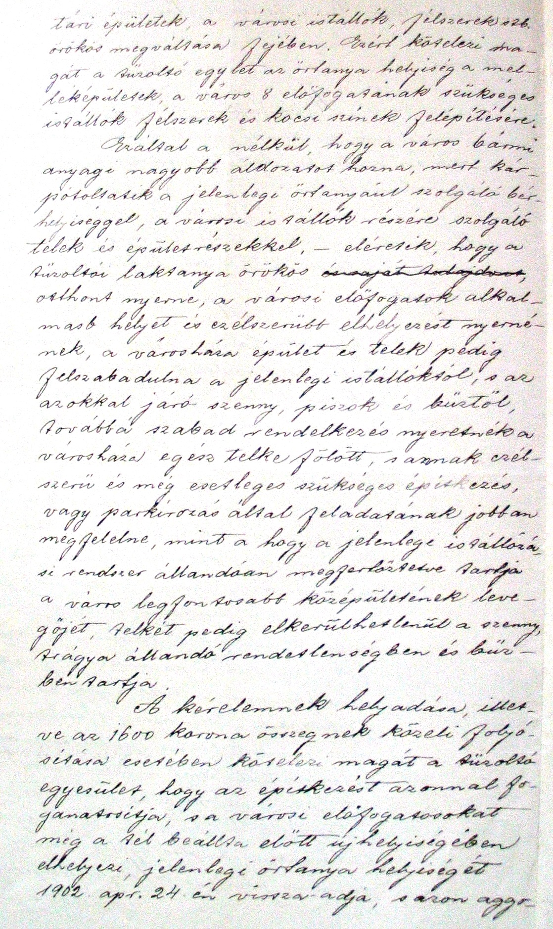 A Zentai Önkéntes Tűzoltó Testület parancsnokságának kérelme a városi tanácshoz, 1901. IX. 3. 013_ZTL F.003.1 - Zentai Történelmi Levéltár. Az Önkéntes Tűzoltó Testületre vonatkozó zentai városi tanácsi iratok gyűjteménye