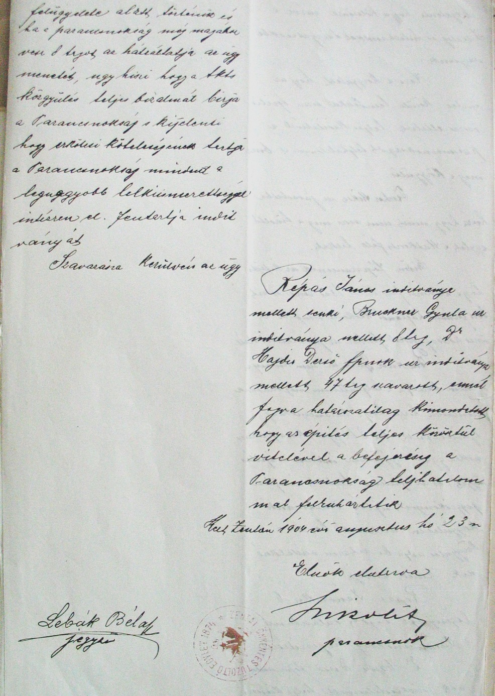 A Zentai Önkéntes Tűzoltó Testület rendkívüli közgyűlésének jegyzőkönyve, 1902. VII. 20. 028_ZTL F.003.1 - Zentai Történelmi Levéltár. A Tűzoltó Testületre vonatkozó tanácsi iratok gyűjteménye