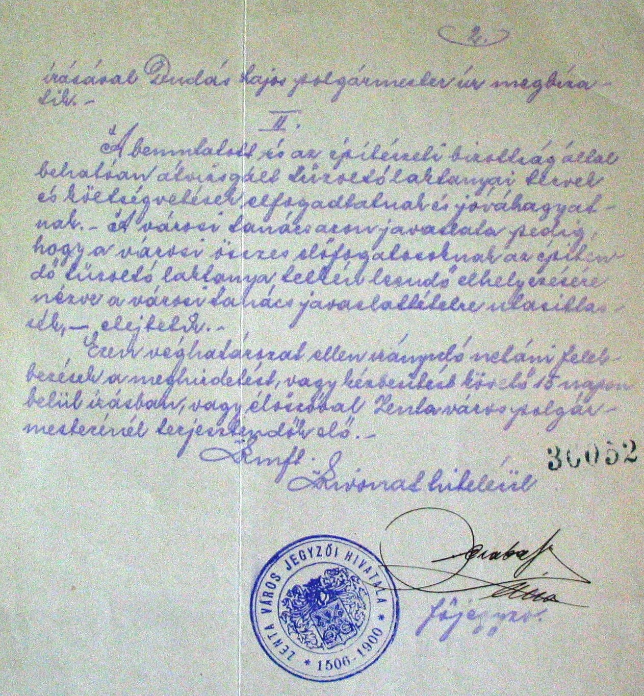 Kivonat a zentai városi képviselő-testület rendkívüli közgyűlésének 1903. IX. 14-i jegyzőkönyvéből. 046_ZTL F.003.1 - Zentai Történelmi Levéltár. Az Önkéntes Tűzoltó Testületre vonatkozó zentai városi tanácsi iratok gyűjteménye