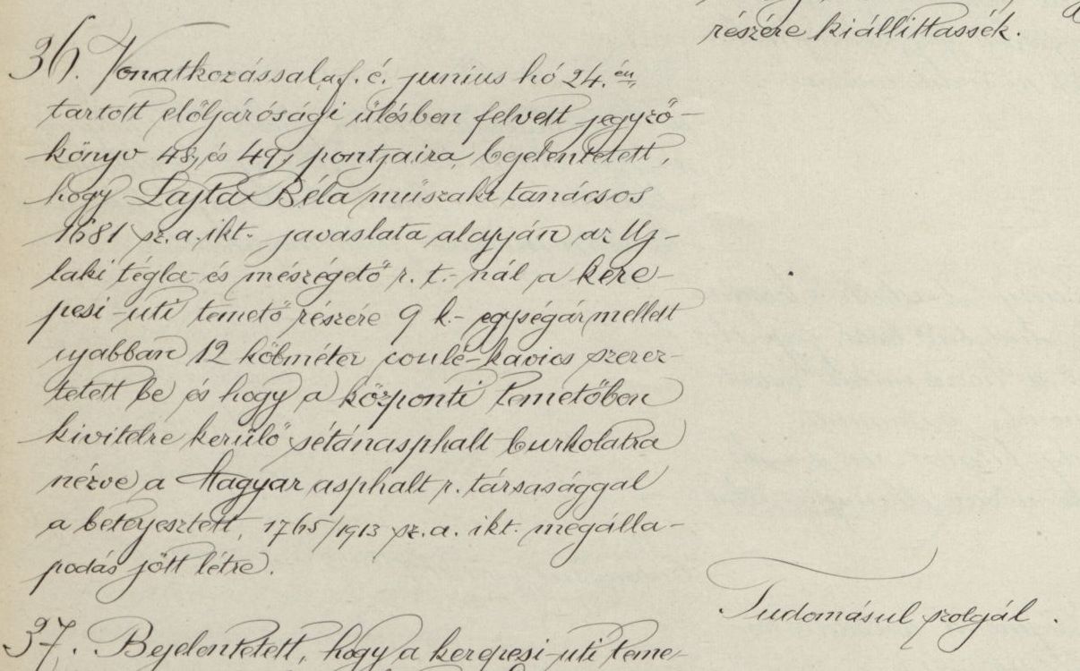 Magyar Zsidó Levéltár, A Pesti Chevra Kadisa elöljáróságának jegyzőkönyve, 1913. IX. 18.
