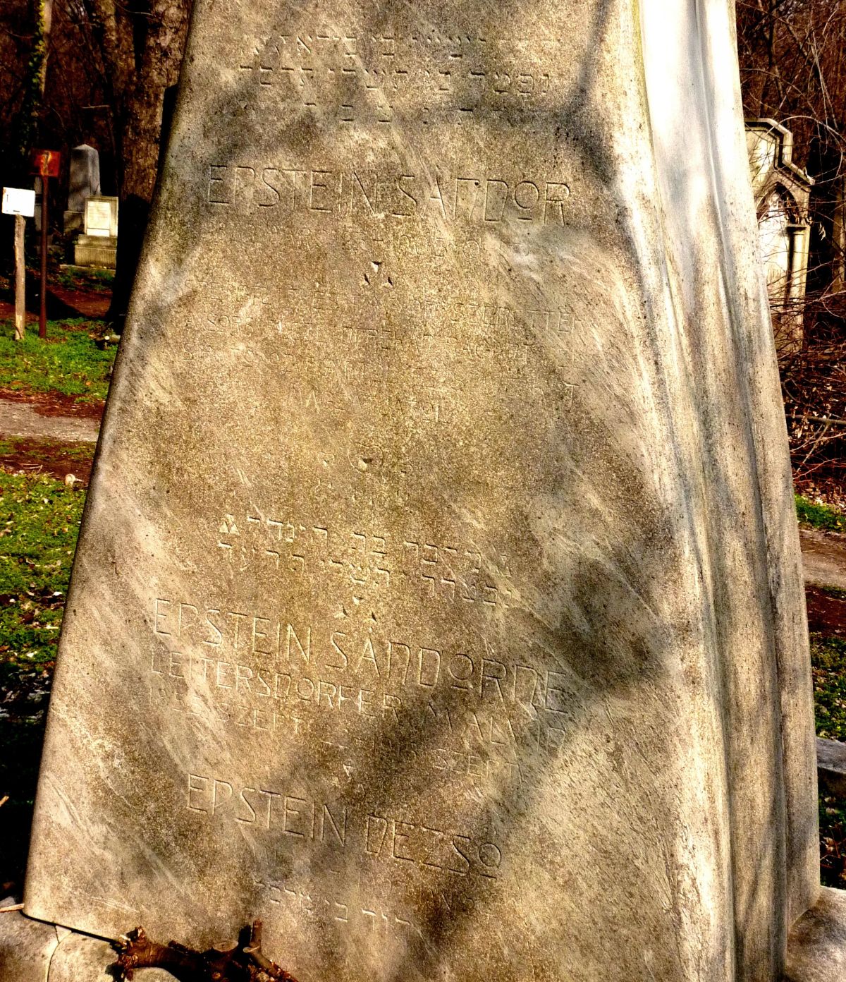 Epstein Sándor és felesége Leitersdorfer Malvin síremléke, 1904 körül. Budapest, Rákoskeresztúri zsidó temető. 03_05