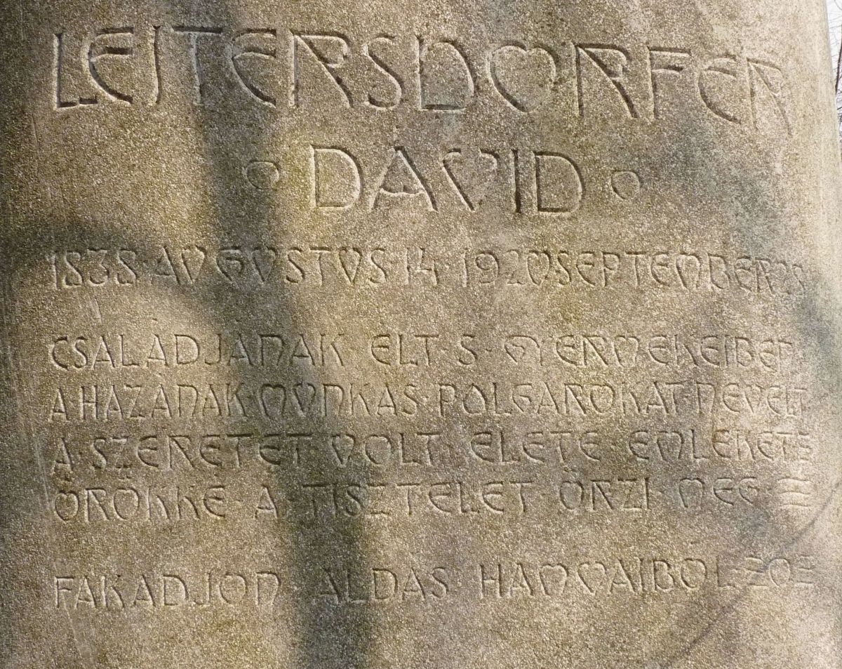 Monument of Teréz (and Dávid) Leitersdorfer, cca. 1903. Budapest, Rákoskeresztúr jewish cemetery. 01_16
