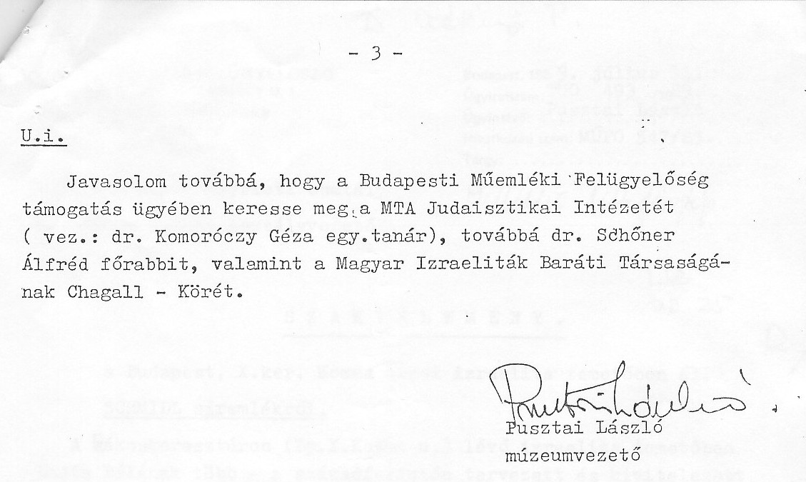 Pusztai László (Országos Műemléki felügyelőség) szakvéleménye a Schmidl-sírbolt védetté nyilvánításával kapcsolatban, 1989. 03_BFL_XV_17_e_306