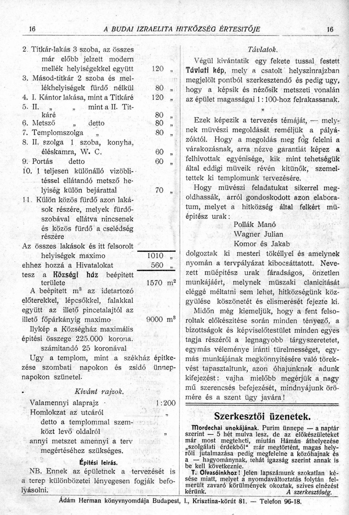 003_A Budai Izraelita Hitközség Értesítője, 1912. 1. sz. 16. p.