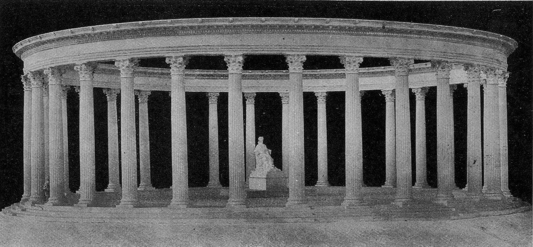 First prize winning entry by Ede Telcs, Count Miklós Bánffy and Géza Györgyi, version destined for the City Park, photo of the model. Magyar Iparművészet, 1916. 6. sz. 227. p.