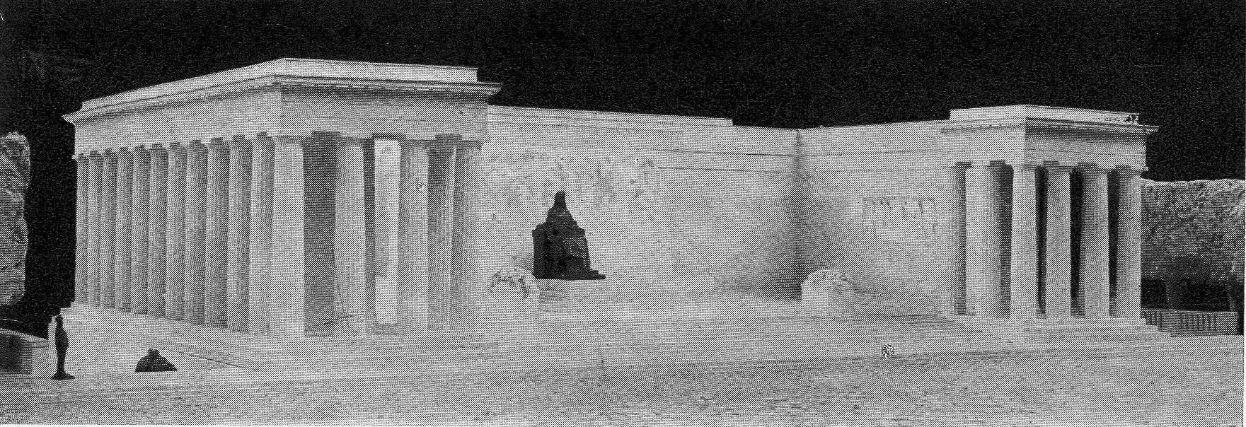 Second prize winning entry by Dénes Györgyi - Szigfrid Pongrácz, destined for the Castle Hill, photo of the model. Magyar Iparművészet, 1916. 6. sz. 239. p.