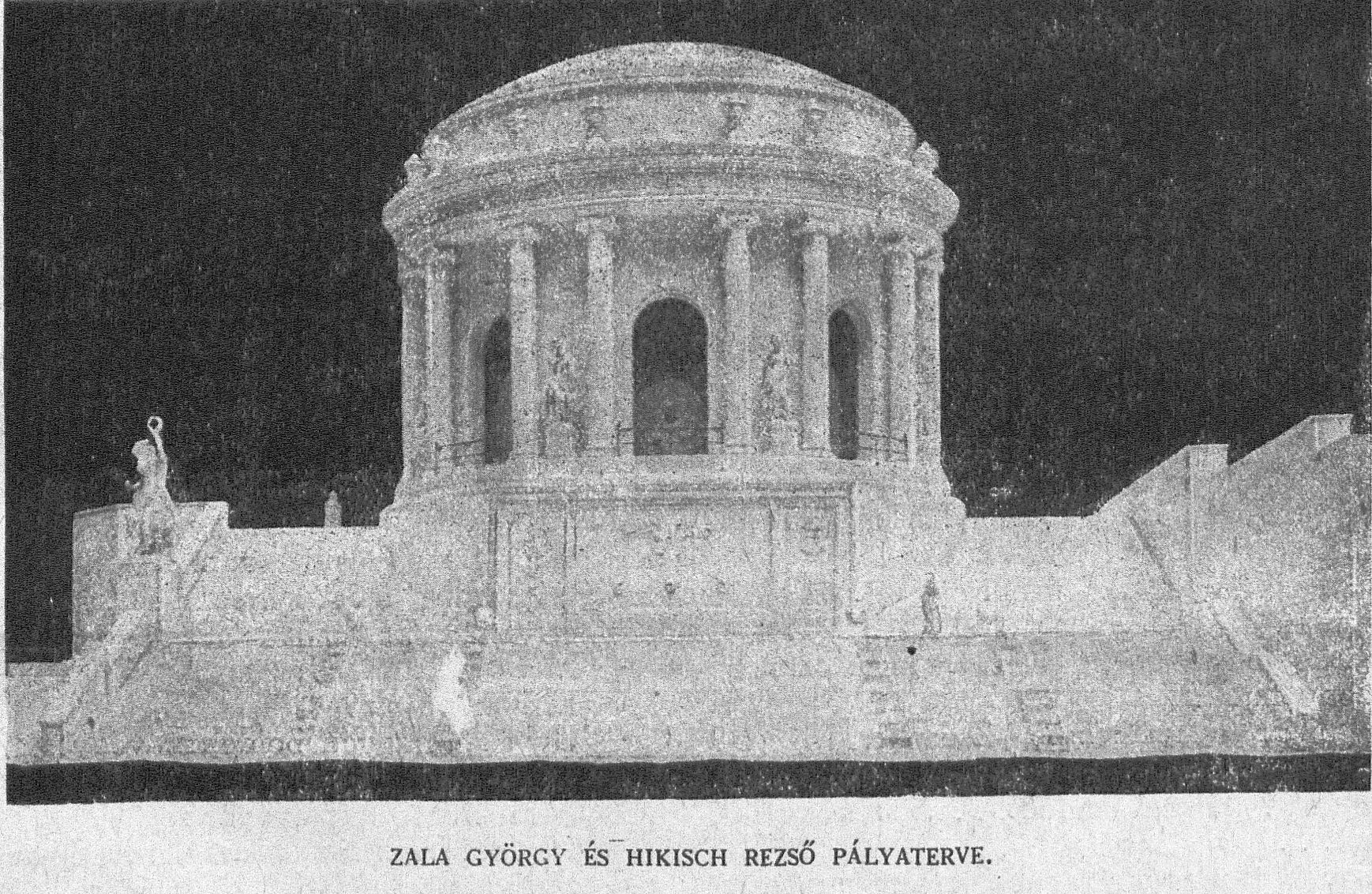 First prize winning entry by Rezső Hikisch - György Zala, photo of the architectural model Vasárnapi Újság, 1920. XI. 14. 243. p.