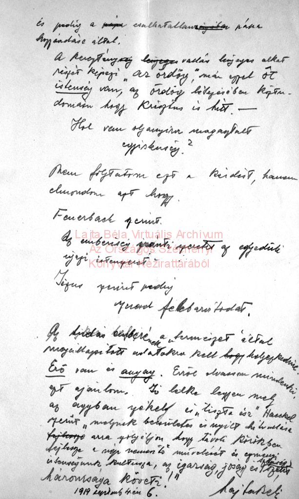 Friedrich István miniszterelnöknek címzett levél tervezete, 1919. IX. 4. Országos Széchényi Könyvtár, Analekta 3608